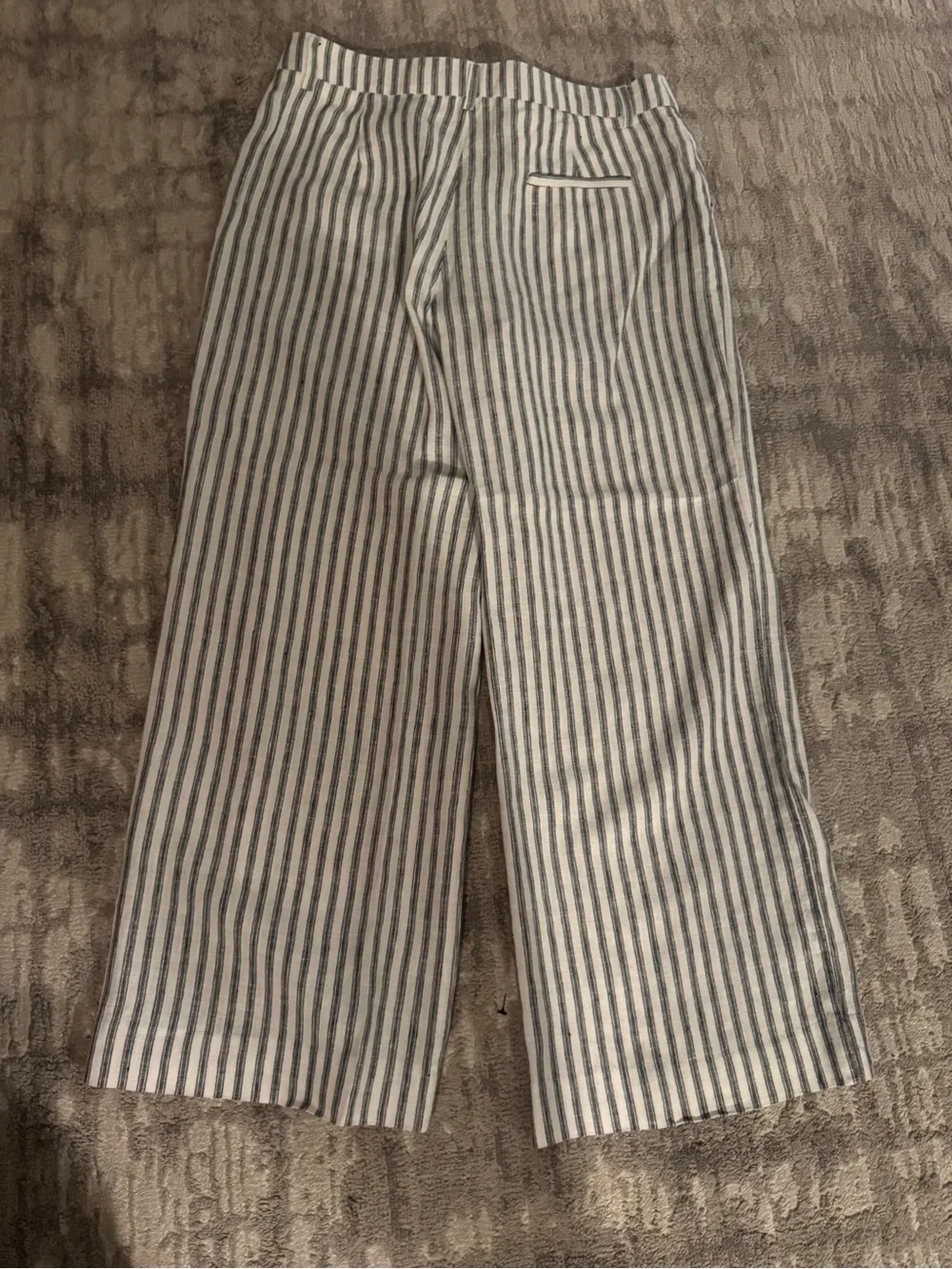 Reformation women’s Striped Wide-Leg Chinos - Navy & White